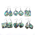 Statement Earrings Girl Gift Women No Piercing Silver Plated Teardrop Heart square Round Shaped Cowrie Shell Jewelry Earring