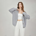 100% Acrylic Knitted Cardigan Women V-Neck Chunky Knit Sweater Raglan Sleeve Oversized Jumper Casual Blank Apparel Top