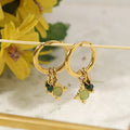 Vintage Natural Stone Pendant Earrings 18K Gold Plated High End Stainless Steel Trendy Geometric Drop Design Jewelry for Parties
