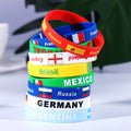 Factory World Country Flag Silicone Rubber Wristband Sports Gift Promotional National Team Arm Band Bracelet Fashionable Bangles