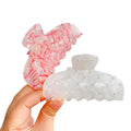 ARCHER Wholesale 2023 New Korean 10.5cm Resin Big Hair Clips Accessories Geometric Vintage Pearl Inlaid PVC Material Hair Claw
