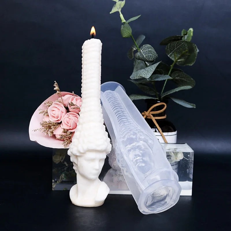 David Eco-Friendly Transparent White Silicone Candle Mold 165x50mm Gypsum Resin Soap Mould Candle Making Set Home Decor Wedding