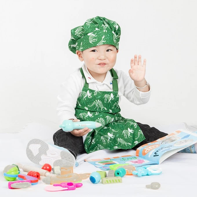 KEFEI Custom Logo Printed Children Painting Baking Aprons with Hats Waterproof Sleeveless Casual Kids Apron for Cooking