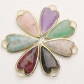 Vintage Classic Fashion Big Heart Gemstone Pendant with Natural Stone and 18K Gold Plated Charm Women's Gift Jewelry
