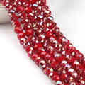 Wholesale 3/4/6/8/mm Flat Round AB Red Faceted Rondelle Glass Crystal Beads for Jewelry Making