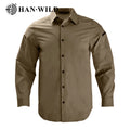 HAN WILD Outdoor Quick Dry Shirt Breathable All Polyester Shirt Solid Color Design Feel Shirt