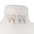 Fashion 925 Sterling Silver Jewelry Findings Drop Earring Loop Hook Nature Pearl18k Gold Plating DIY Accessories Silver
