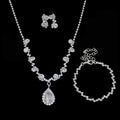New Arrival Alloy Jewelry Set Oversized Teardrop Diamond Pendant Necklace Irregular Rhinestones Earrings Bracelet Wedding Gift