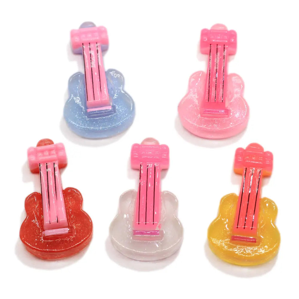 Resin Beads Wholesale Flatback Violin Guitar Cabochon Musical Instrument Home DIY Art Decor Jewelry Ornament