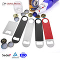 Blank or Rubber Sleeve Flat Beer Bottle Opener Custom logo Stainless Steel Bar Blade Opener for Bartender