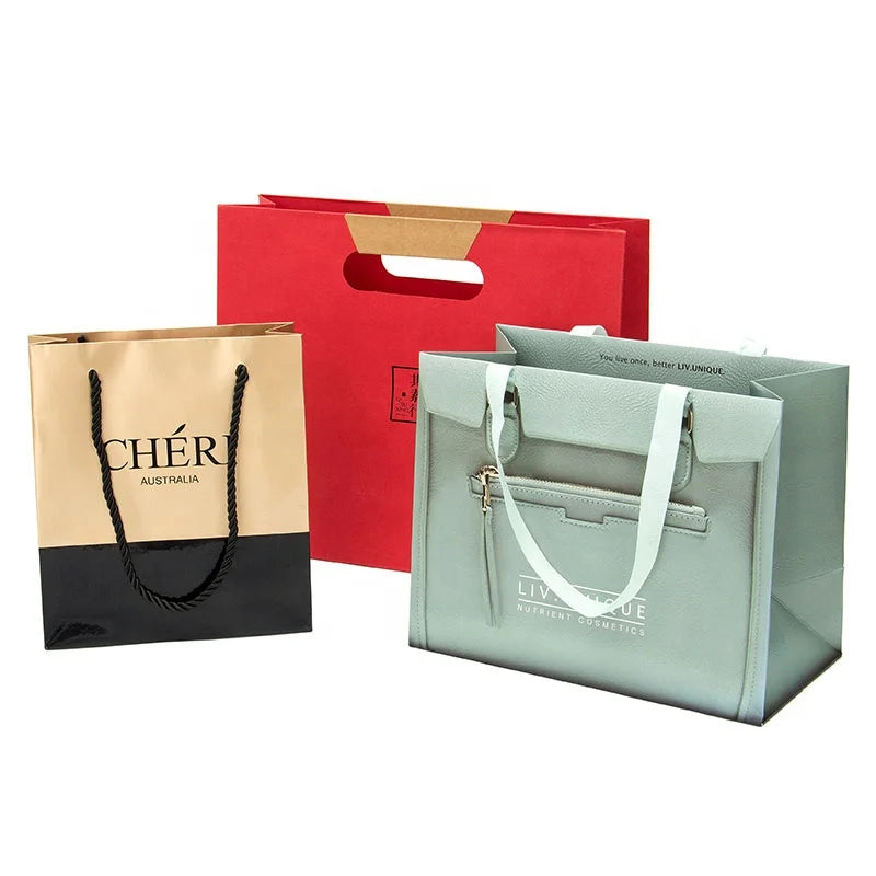 Flower Carrying Bags Custom Logo Printed Retail Boutique Clothing Shopping Jewellery Wedding Gift Packaging Paper Bags