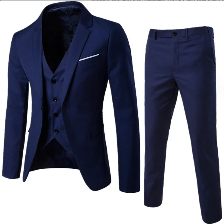Men's 3-piece Suit Business Casual Groom's Suit Professional Formal Wedding Dress