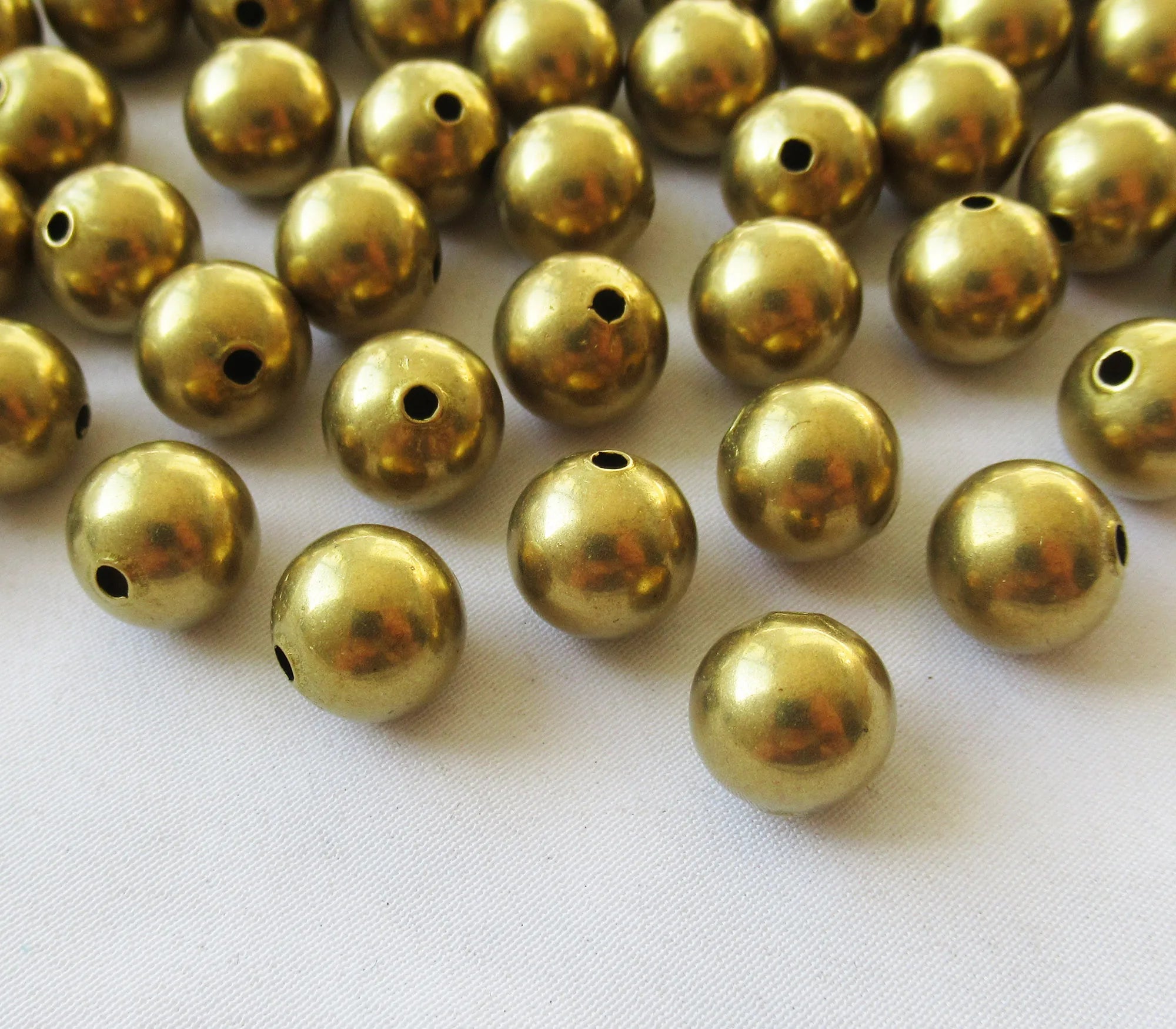 Round Spacers Hollow Brass Beads 10mm 1.5mm Hole Loose Jewelry Findings