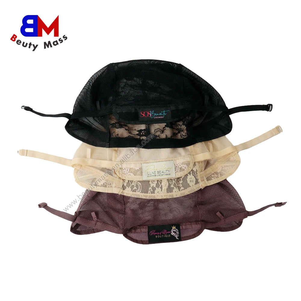 Glueless Full Lace Weaving Wig Cap Hair Net Wig Making Caps Ventilated Adjustable Strap Mesh Dome Caps for Making Wigs