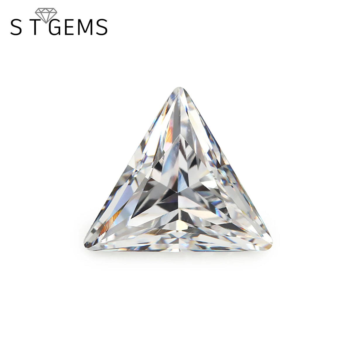 Ready to Ship 200 Pcs Loose Gemstones White Triangle Shape Synthetic Cubic Zirconia for Jewelry