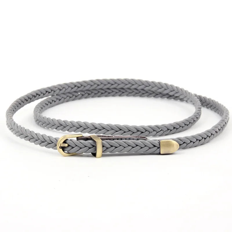 Wholesale Retro Suit Metal Buckle Casual All-match Ladies PU Material Sweater Dress Fashion Decorative Belt