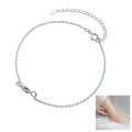 Womens 925 Sterling Silver Infinity Anklet Bracelet Endless Love Symbol Charm Adjustable Bracelet Gift for Women Girl