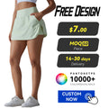 Ladies' High-Waisted Tennis Dress Cool Sun Protection Slimming Two-Piece Skirt Pants Back Waist Pocket Sports Yoga Wear