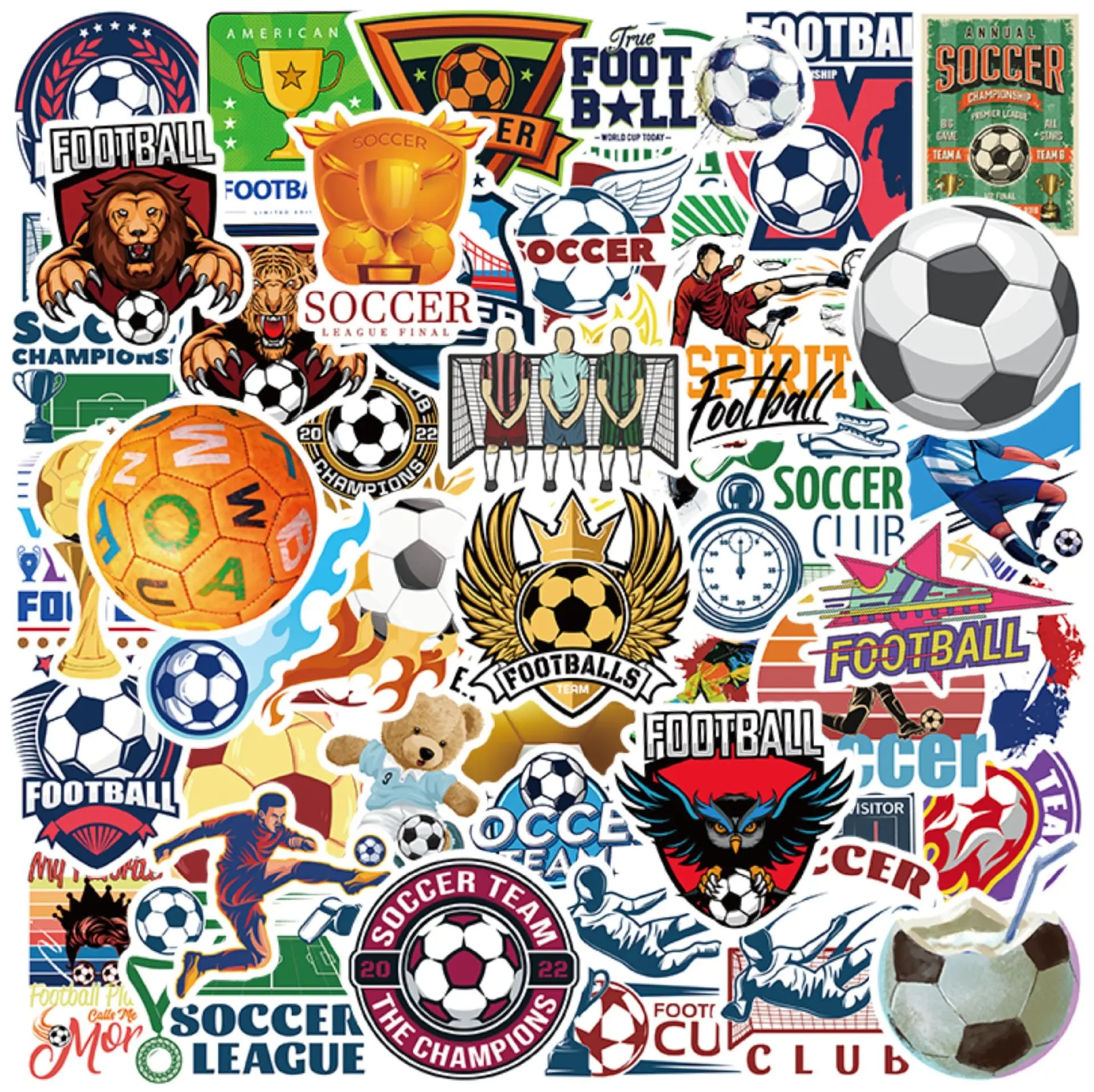50PCS Cool Motivational Sport Football Decals for Teens Gift Soccer Club Sticker