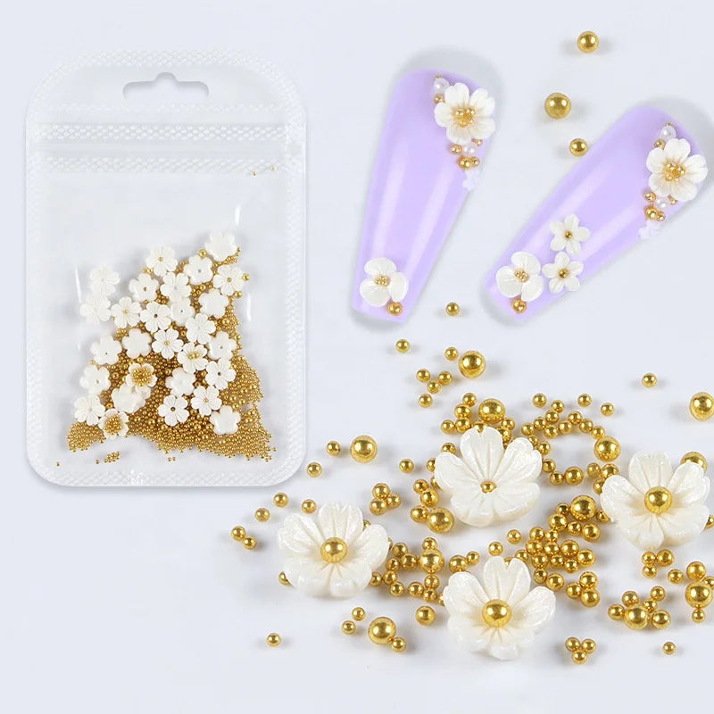 New Arrival Kawaii Resin Nail Art Charms 3D Flower Spring Nail Art Flowers With Nails Bead Rhinestone