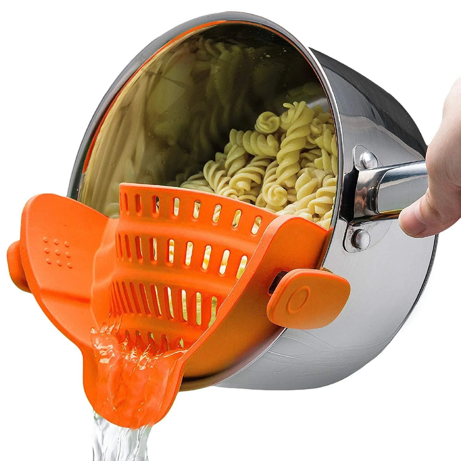 BPA Free Silicone Food Strainer Kitchen Colander with Clip for All Pots Pan Bowls Pasta Spaghetti Vegetables