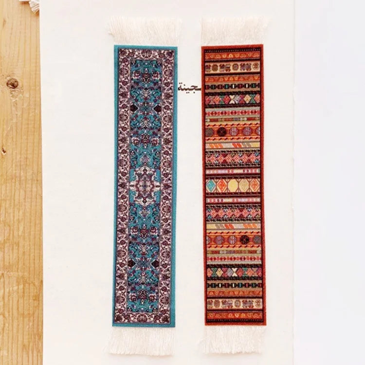 Customized Handmade Fancy Rug Bookmark Fabric Bookmarks With Tassels
