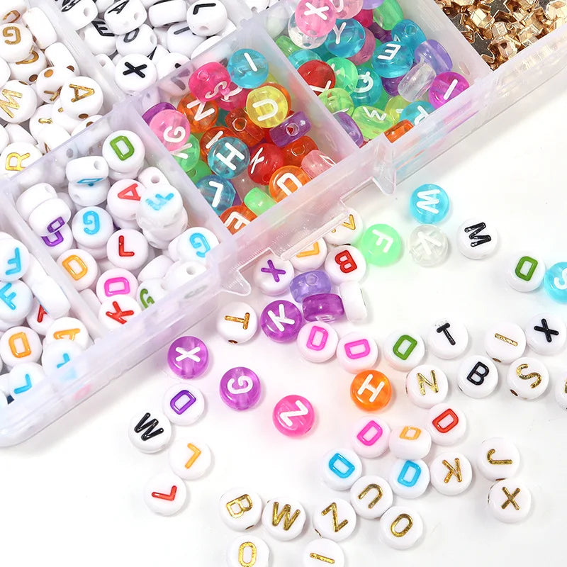 10 Grids Bohemian Handmade Accessories Acrylic Alphabet Beads Letter Polymer Clay Kit