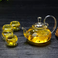 Design Modern Clear Glass Small Teapot with Infuser 600ml Tea Set Stocked Paper Box