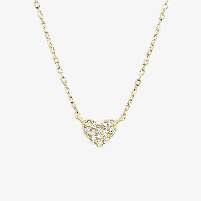 925 Sterling Silver CZ Dainty Heart Romantic Love Gift Women Gold Plated Jewelry Necklace