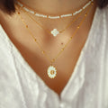 Fashion Fine New Simple Style Natural Shell Three-dimensional Pendant Wear Flower Shell Beaded Combination Necklace Female