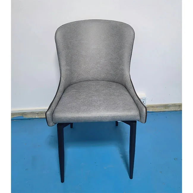 Modern Synthetic Full Leather Dining Chair with Stainless Steel Soft Home Furniture for Hotel Bar Apartment Villa-Wholesale