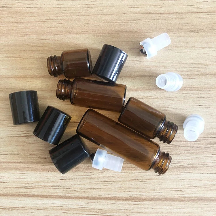 Essential Oil Roller Bottle 1ml 2ml 3ml 5ml Glass Roll on Bottle with Cap