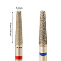 Electric Rotary Burrs 2.5*10.0mm Small Tapered Barrel Manicure Efile Russian Cuticle Clean Nail Drill Bits Diamond