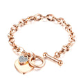 HOVANCI Bracelet Stainless Steel Chain Bracelet 11 Stainless Steel OT Buckle Diamond Bracelet for Women