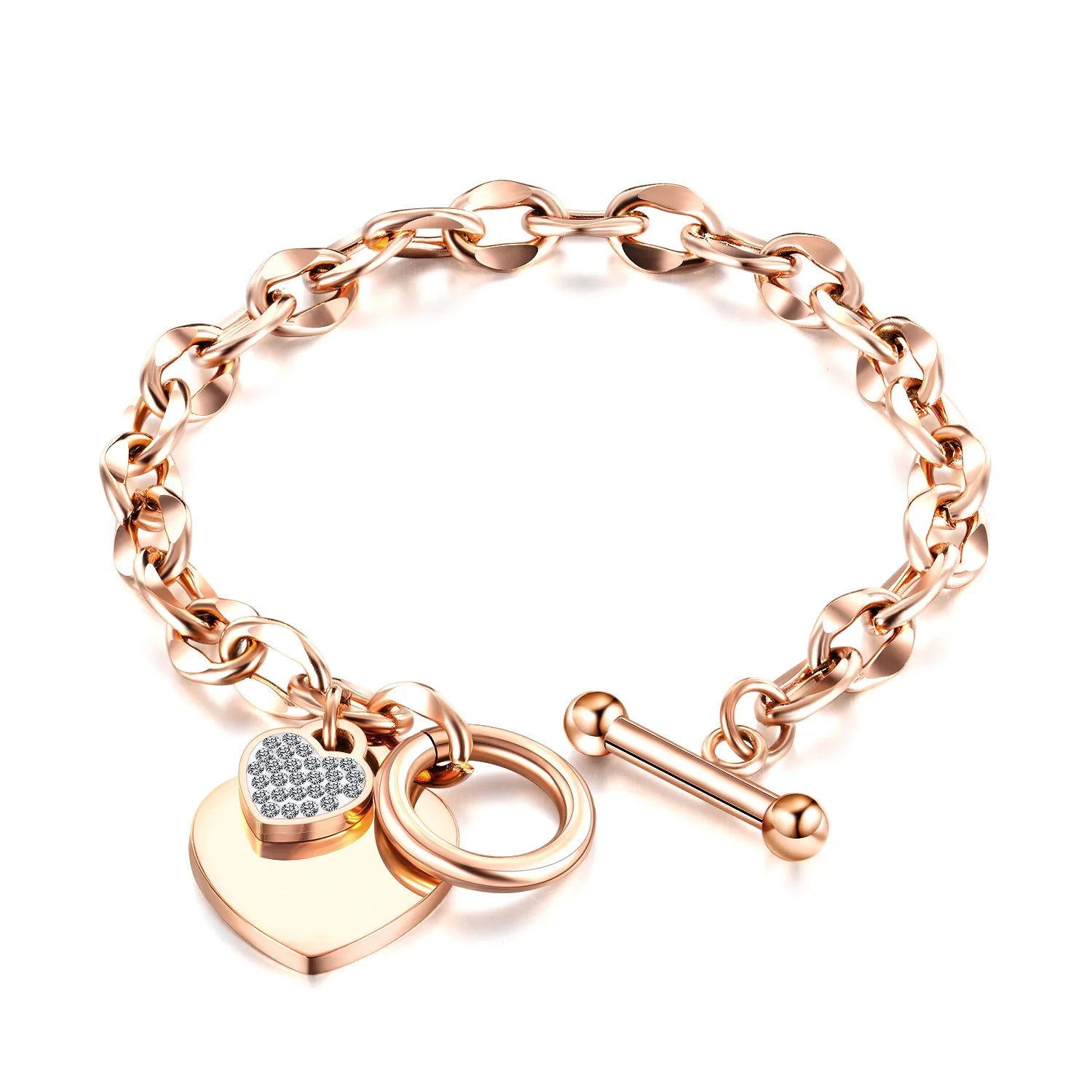 HOVANCI Bracelet Stainless Steel Chain Bracelet 11 Stainless Steel OT Buckle Diamond Bracelet for Women