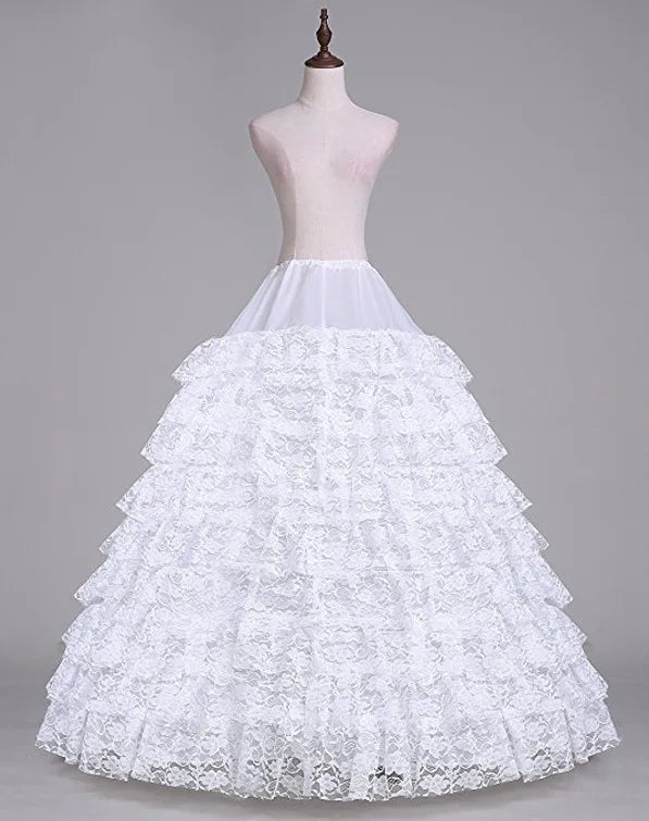 Hot Sale 6-Hoop 9-Layer Lace Petticoat Skirt Fluffy Fishbone Tutu Cancan Costumes Wedding Dress Ruffle Technique Big Petticoat