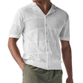 Summer New Men's Knitted Cardigan Thin Section Hollow Men's Polo Short Sleeved Tops Cross Border Men's T-shirt