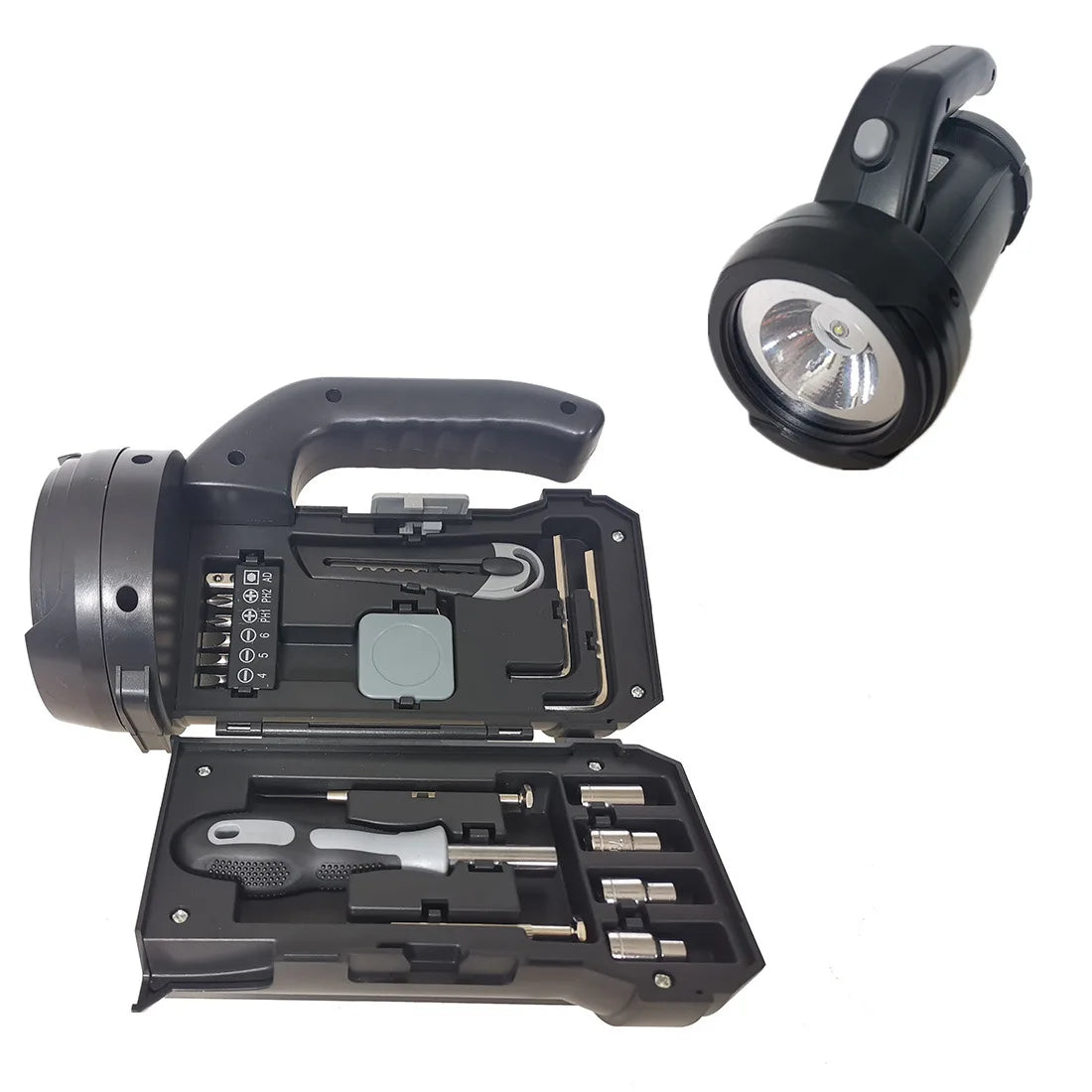 Ananke Tools 17-Piece Multifunctional Auto Repair Hand Torch Tool Kit LED Flashlight Chrome Vanadium Steel Hard Case Custom Logo