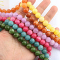 SB7223 Natural Semiprecious Stone Gemstone Loose Beads Yellow Jade Kiwi Web Jasper Round Beads for Jewelry Making