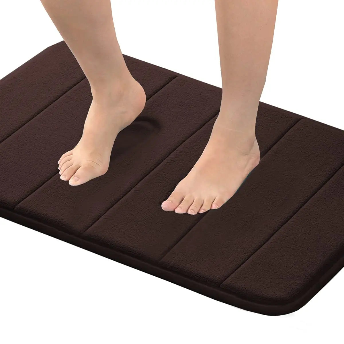 Striped Memory Foam Non Slip Absorbent Bathroom Rugs Rubber Back Runner Mat for Kitchen Bathroom Shower Floors