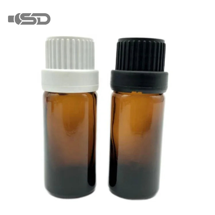 Manufacturer Gold Supplier Cosmetic Oil Storage 10ml Amber Glass Essential Oil Bottle Containers Screw Cap Screen Printing