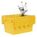 Heavy Duty Warehouse Storage Moving Nesting Box Industrial Plastic Storage Container Plastic Crates with Attached Lid