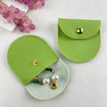 Wholesale Faux PU Leather Jewelry Bag with logo Custom Jewelry Packaging Leather Pouch with Button for Earrings and Necklace