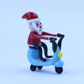 Factory Wholesale Custom Christmas Lampwork Handcrafted Murano Glass Santa Claus Rides Ornament Figurine