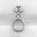 Sterling Silver 9*11mm Semi Mount Pendant Empty Frame Blank Support Setting S925 Base Holder Without Center Stone for DIY Inlay