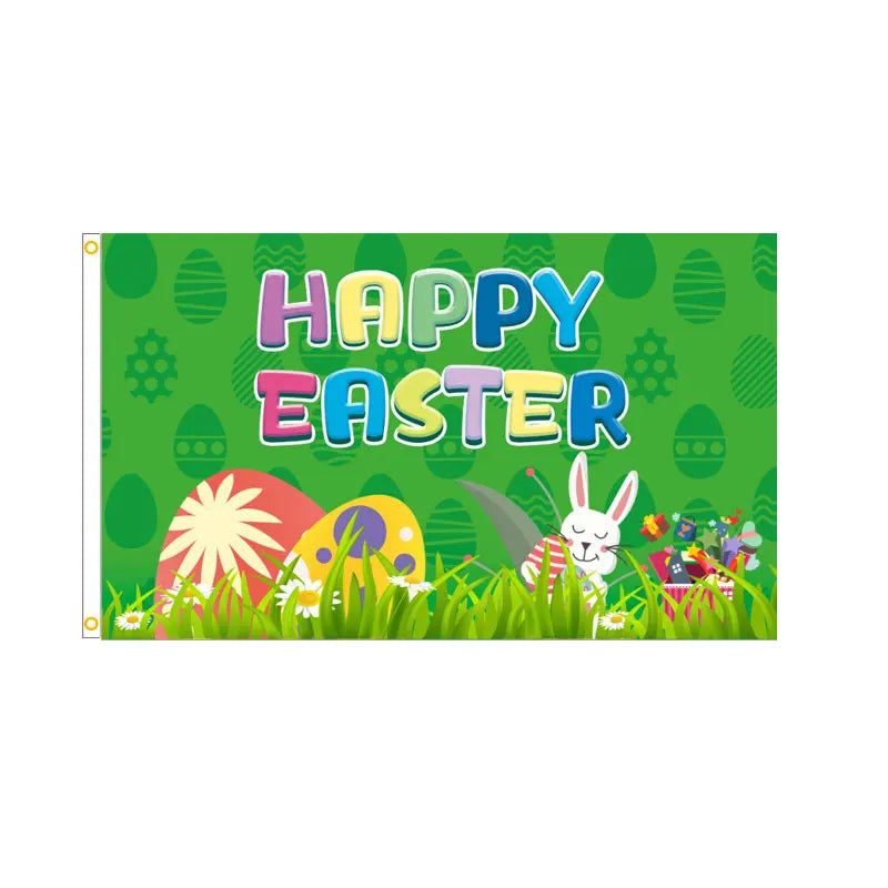 Aozhan New Easter Party Banner Flag Decoration with Fiberglass Flagpole