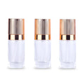 Liquid Foundation Glass Bottle 30ml Luxury square Pump Cosmetic Packaging Clear Frosted Glass Pump Bottle with Matte White Pump