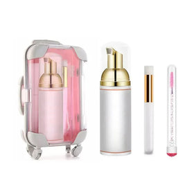 Oil Free Foam Eyelash Bath for Eyelash Extensions Lash Shampoo Private Label Home Salon Use Lash Cleaning Kit With Brush