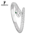 925 Sterling Silver Snake Ring With Zircon Women Statement Simple Animal Adjustable Rings Custom Fine Designer Jewelry Wholesale