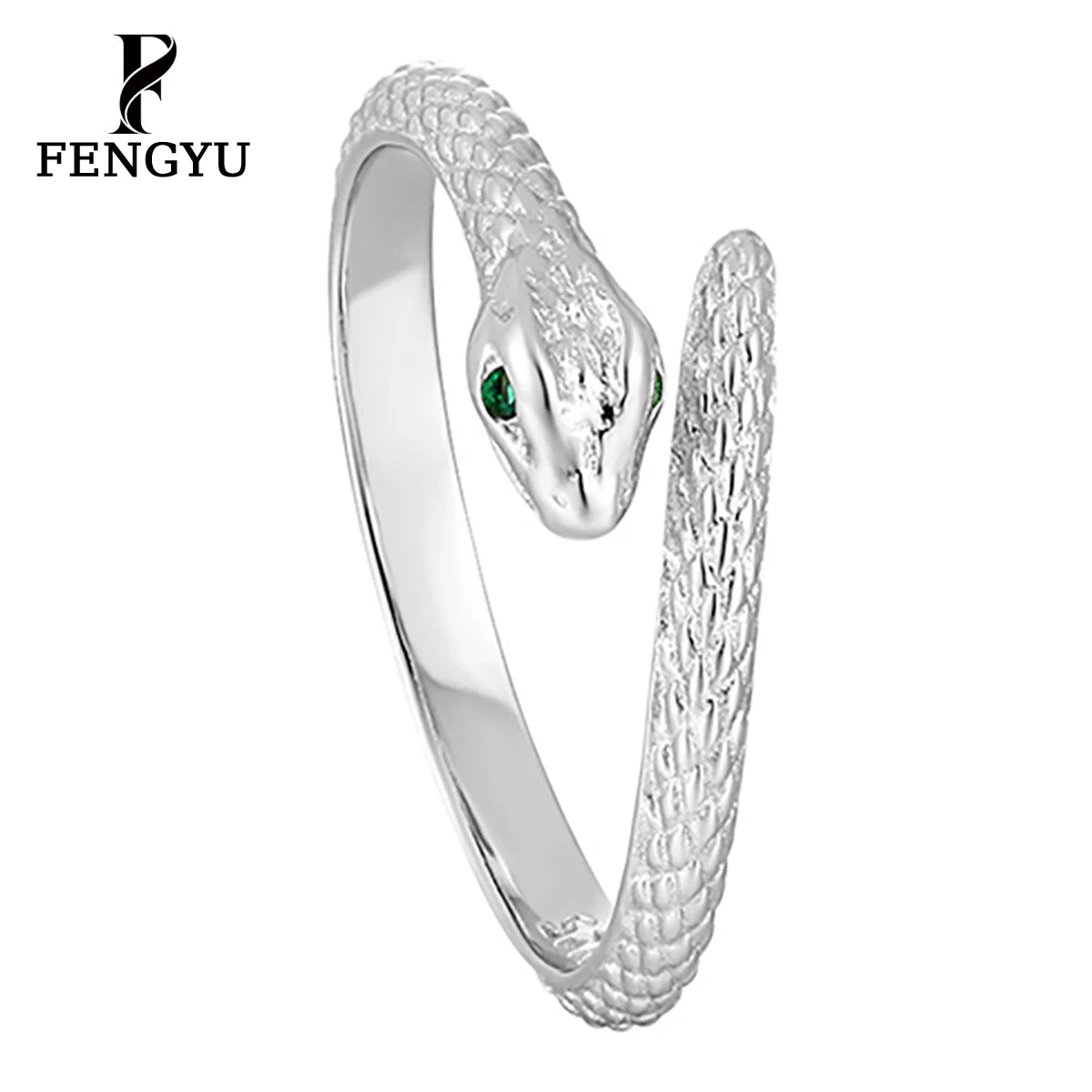 925 Sterling Silver Snake Ring With Zircon Women Statement Simple Animal Adjustable Rings Custom Fine Designer Jewelry Wholesale
